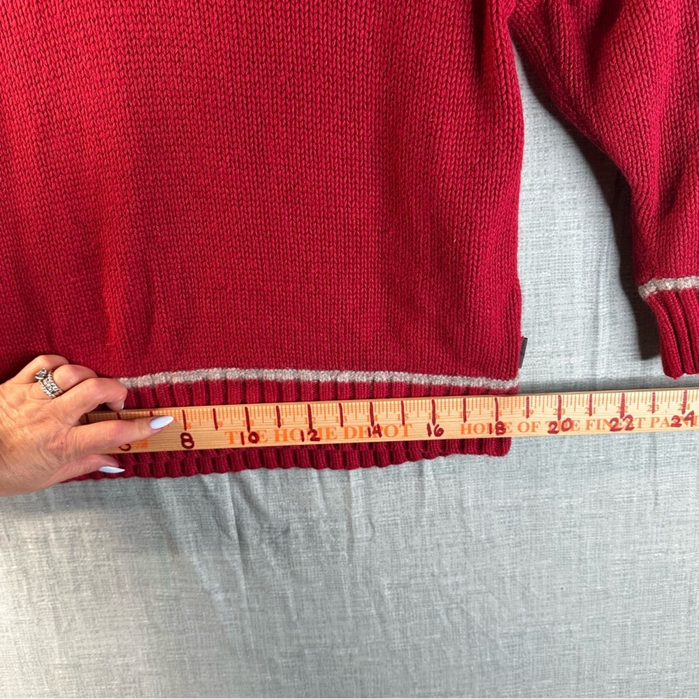 Woolrich Women XL Red Snowflakes Sweater Angora Ramie Blend High Neck Ski Winter - Picture 9 of 10
